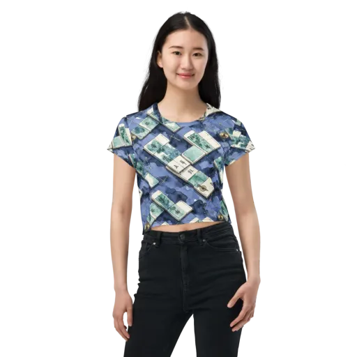 Indigo Almanac on a Crop Tee