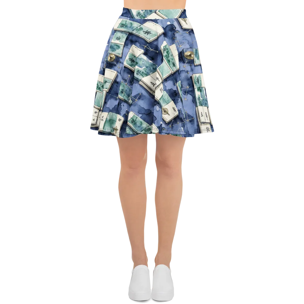 Indigo Almanac on Skater Skirt — Front