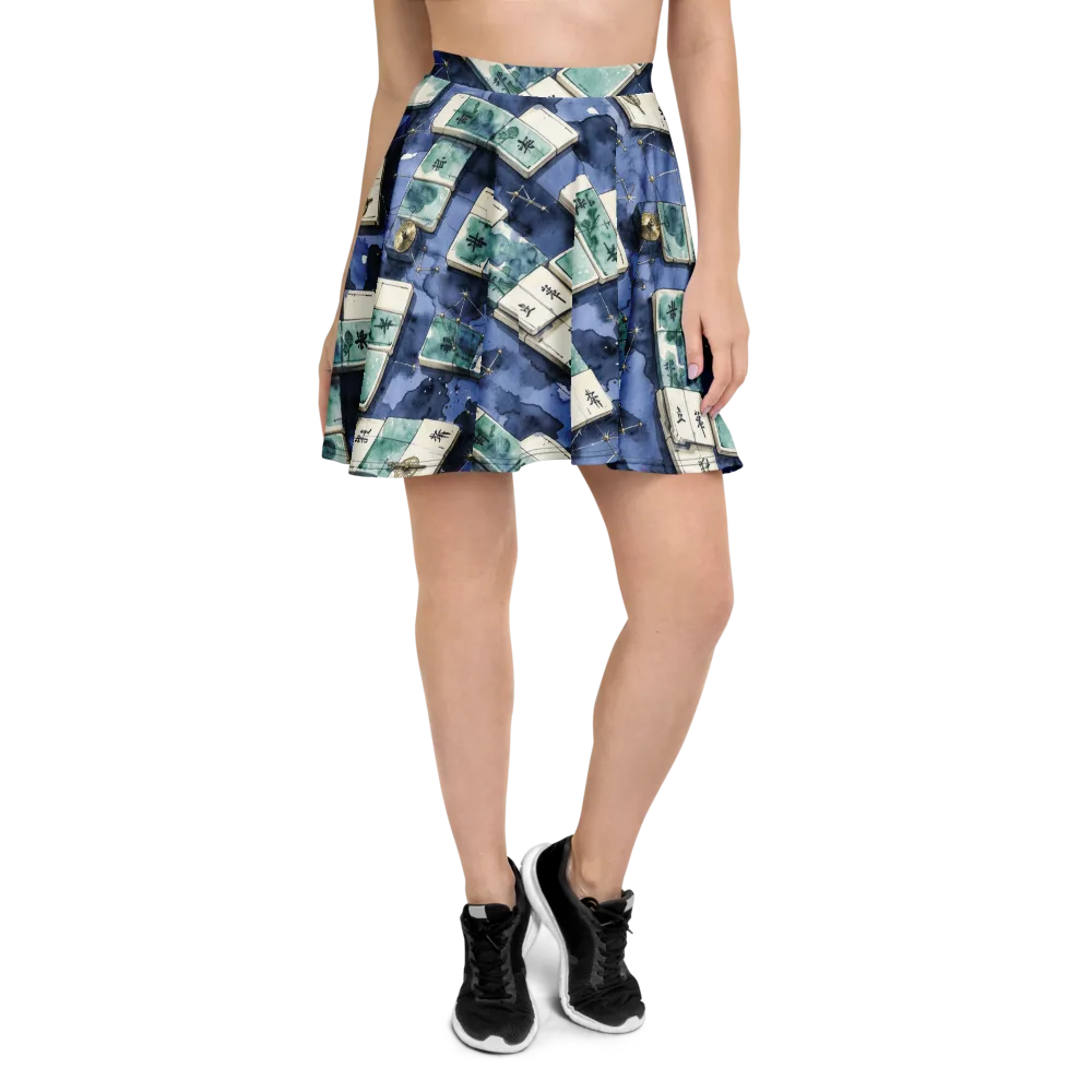 Indigo Almanac on Skater Skirt — Front