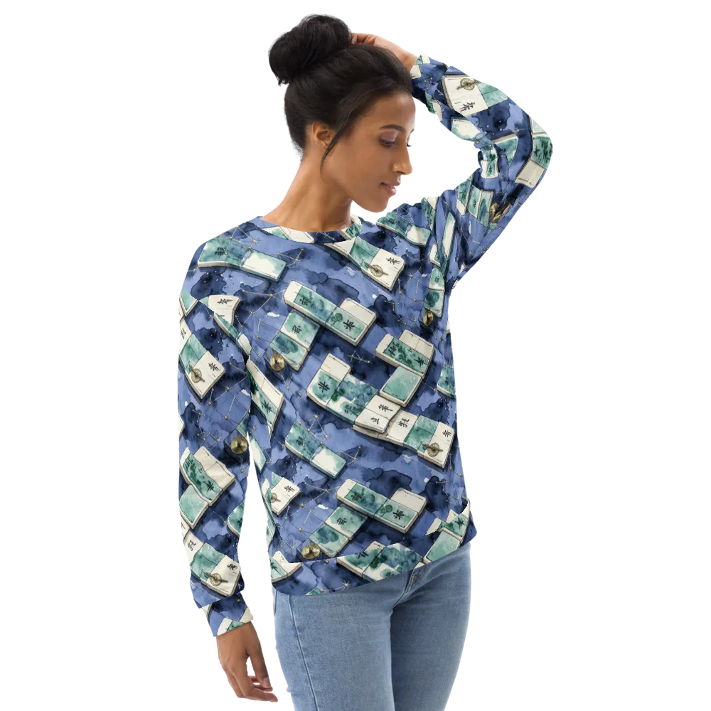 Indigo Almanac on Sweatshirt — Right Front