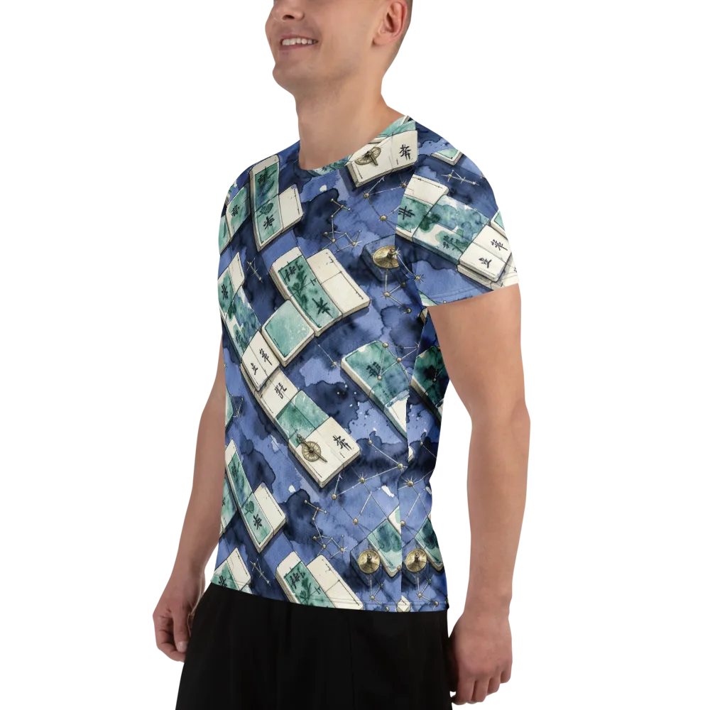 Indigo Almanac on Men's Athletic T-Shirt — Left