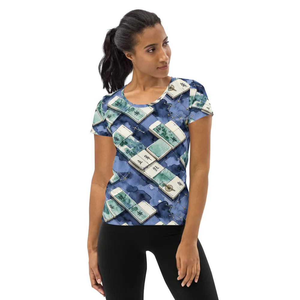 Indigo Almanac on Women's Athletic T-Shirt — Front