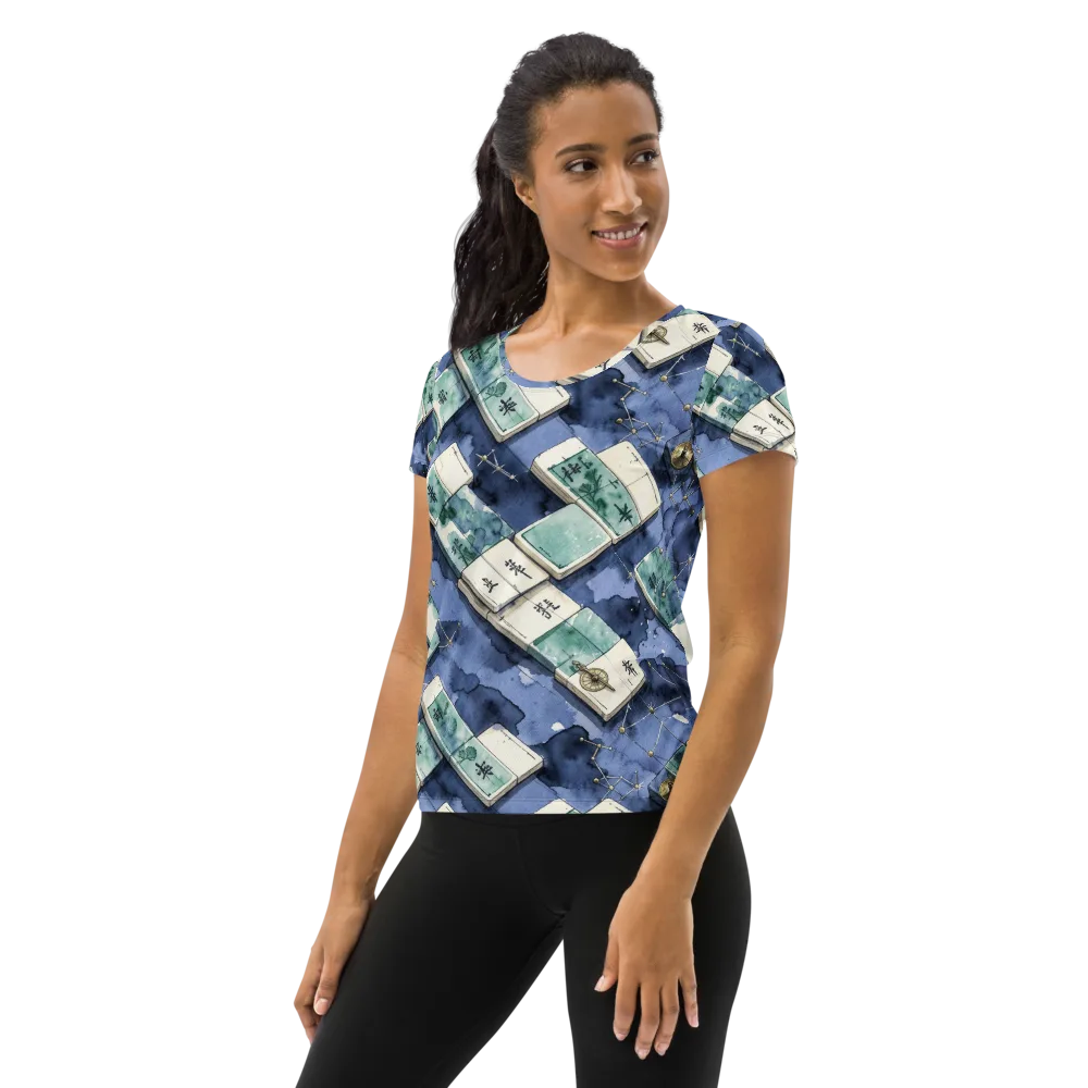Indigo Almanac on Women's Athletic T-Shirt — Left