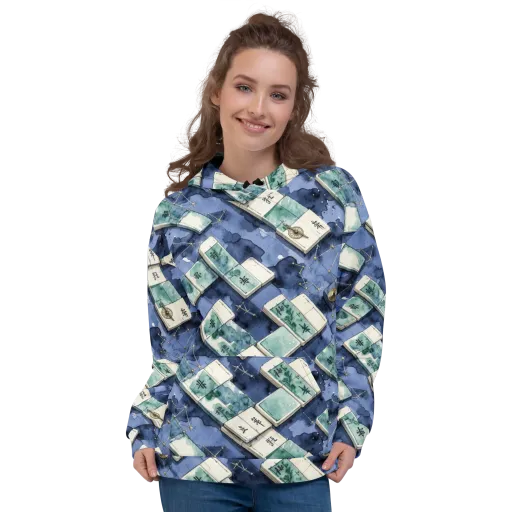 Indigo Almanac on a Hoodie