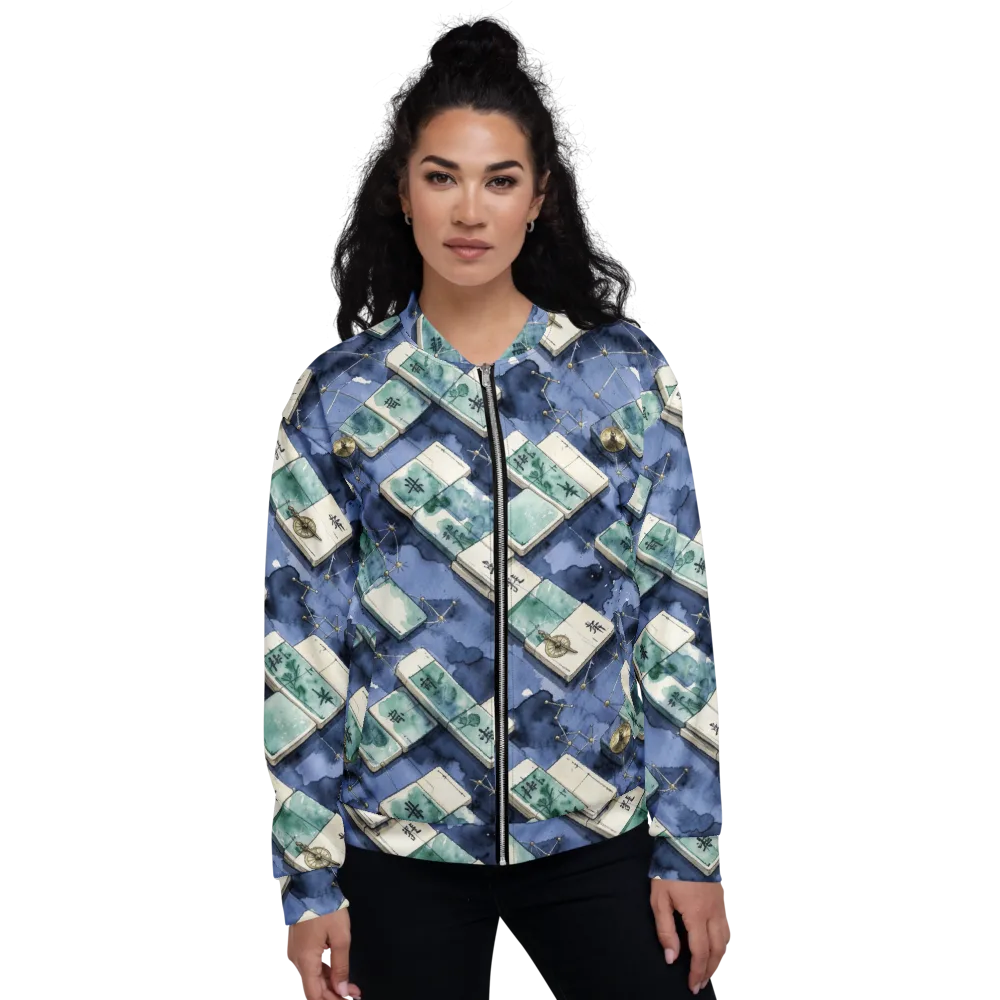 Indigo Almanac on Bomber Jacket — Front