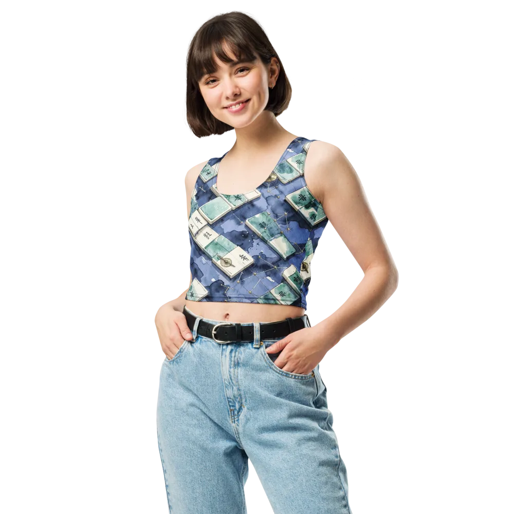 Indigo Almanac on Crop Top — Front