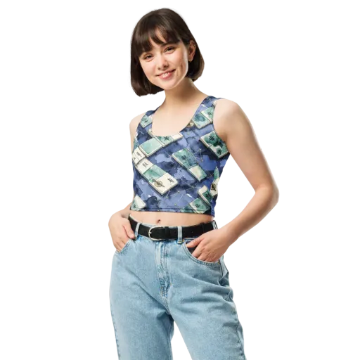 Indigo Almanac on a Crop Top