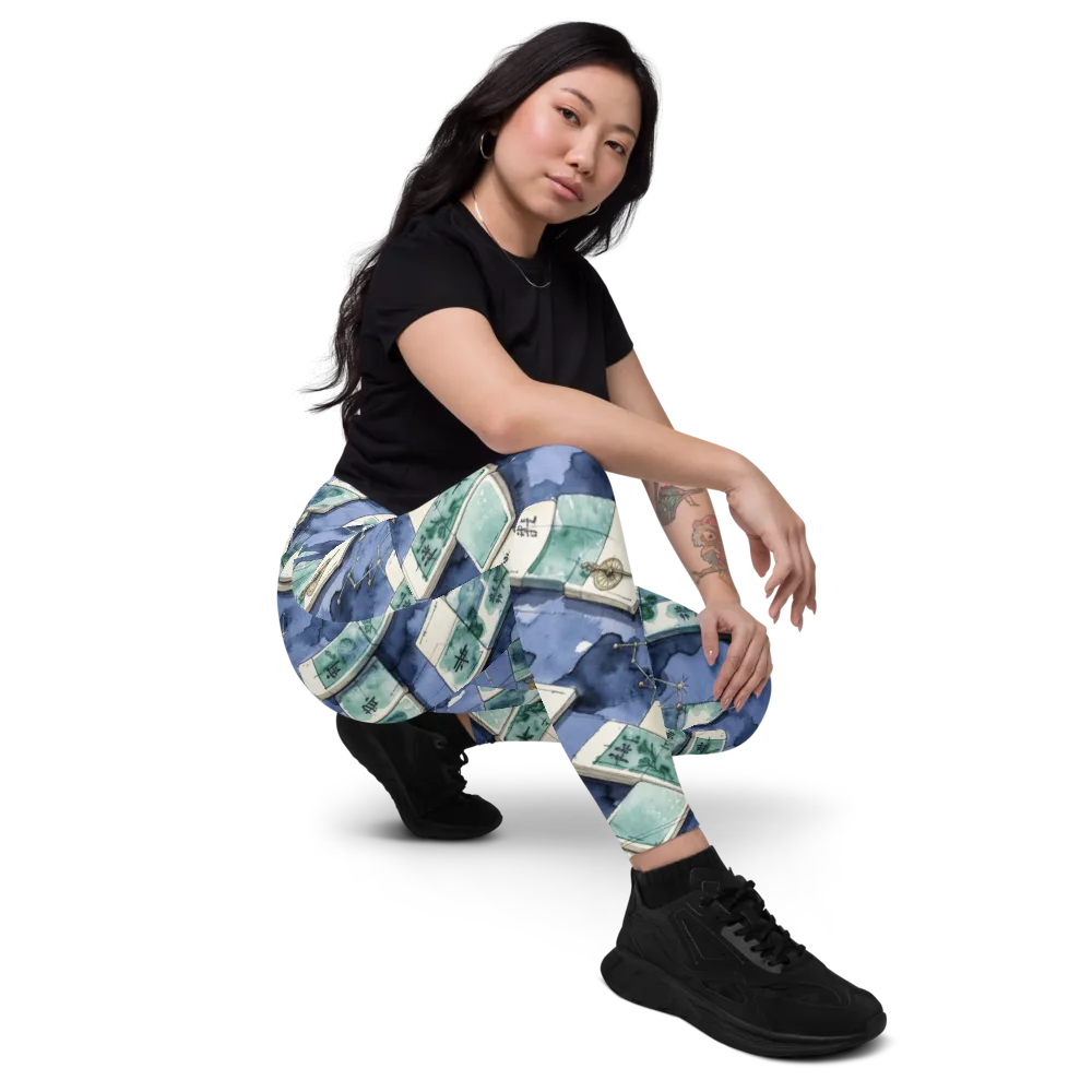 Indigo Almanac on Leggings with Pockets — Right Front