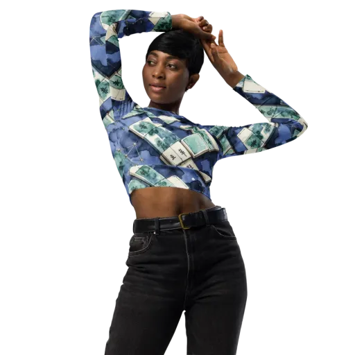 Indigo Almanac on a Long Sleeve Crop Top