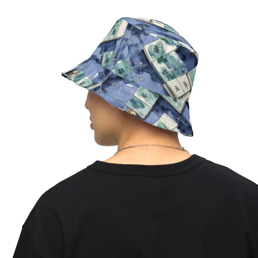 Indigo Almanac on Reversible Bucket Hat — Back Inside