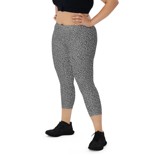 Noir Cellscape on a Capri Leggings