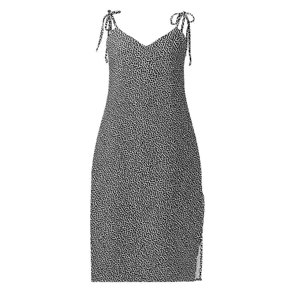 Noir Cellscape on Slip Dress — Front