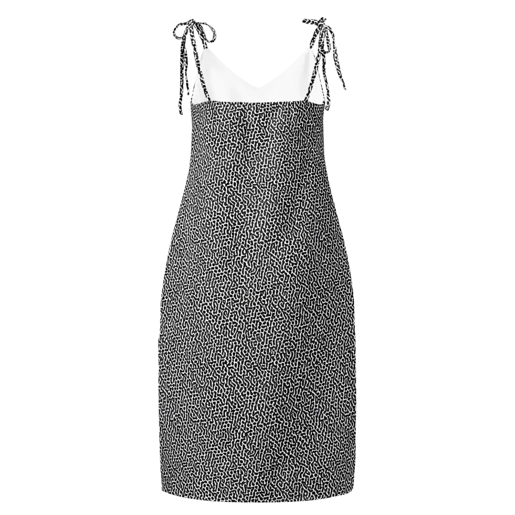 Noir Cellscape on Slip Dress — Back
