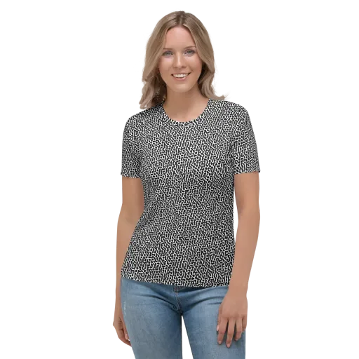 Noir Cellscape on a Women's Crew Neck T-Shirt