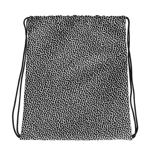 Noir Cellscape on a Drawstring Bag