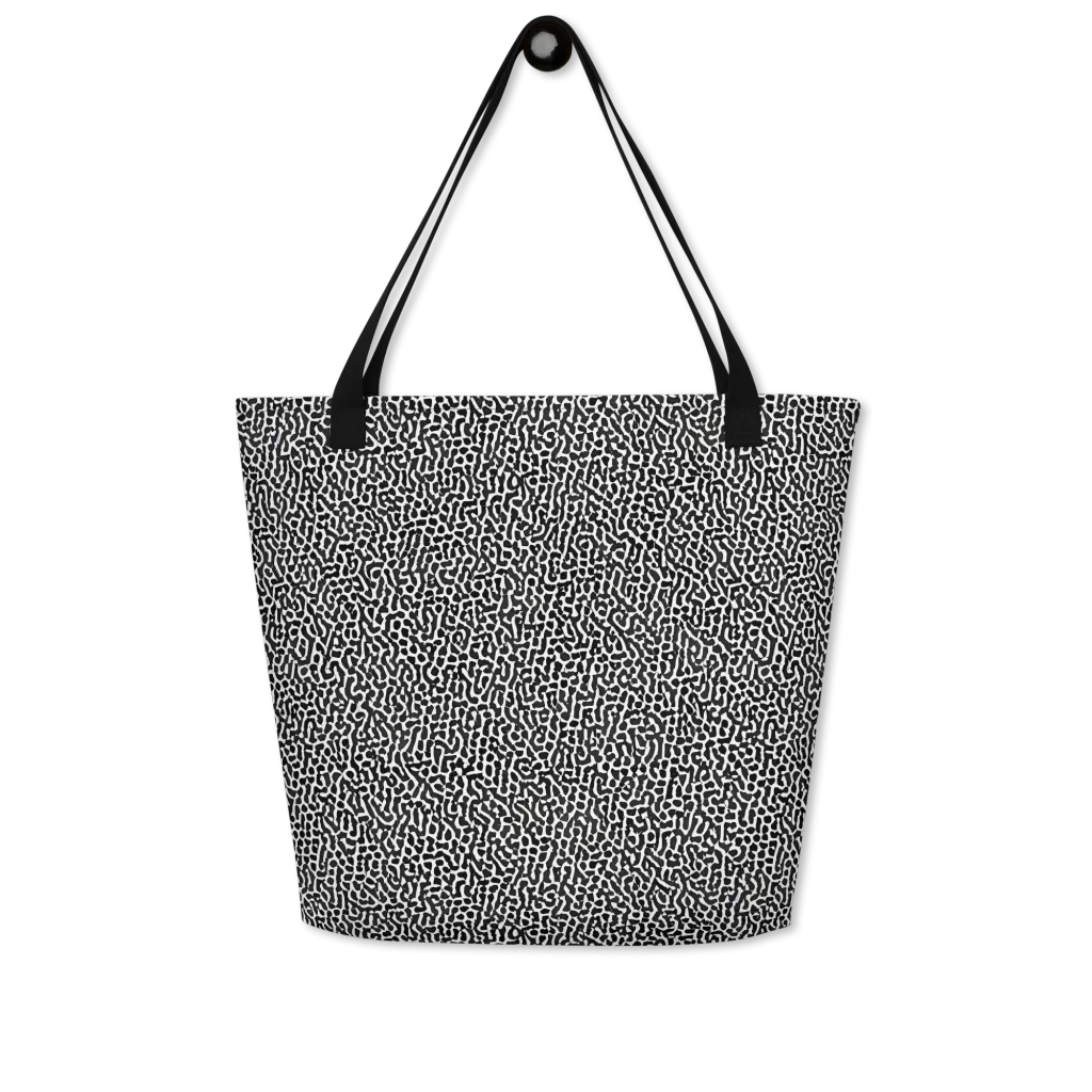 Noir Cellscape on Large Tote Bag W/ Pocket — Front