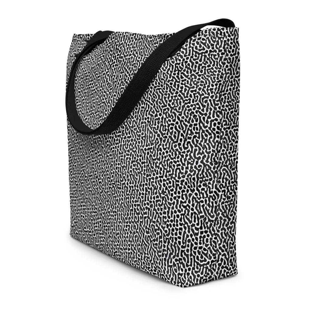 Noir Cellscape on Large Tote Bag W/ Pocket — Front