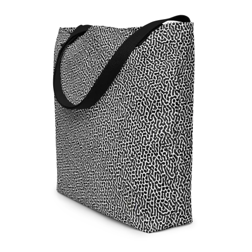 Noir Cellscape on a Large Tote Bag W/ Pocket