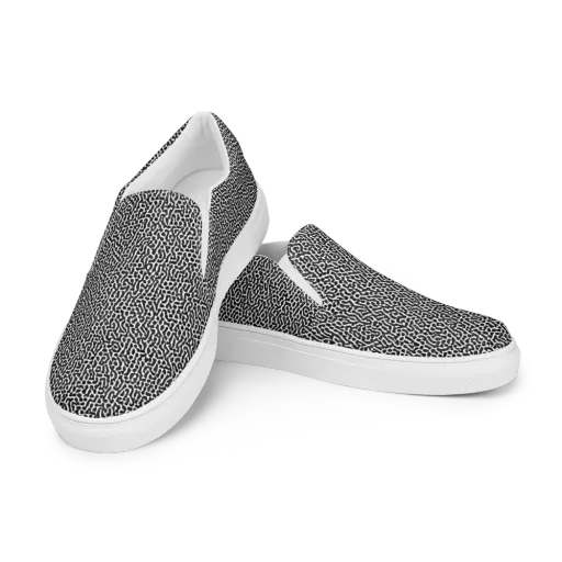 Noir Cellscape on a Women's Slip-On Canvas Shoes