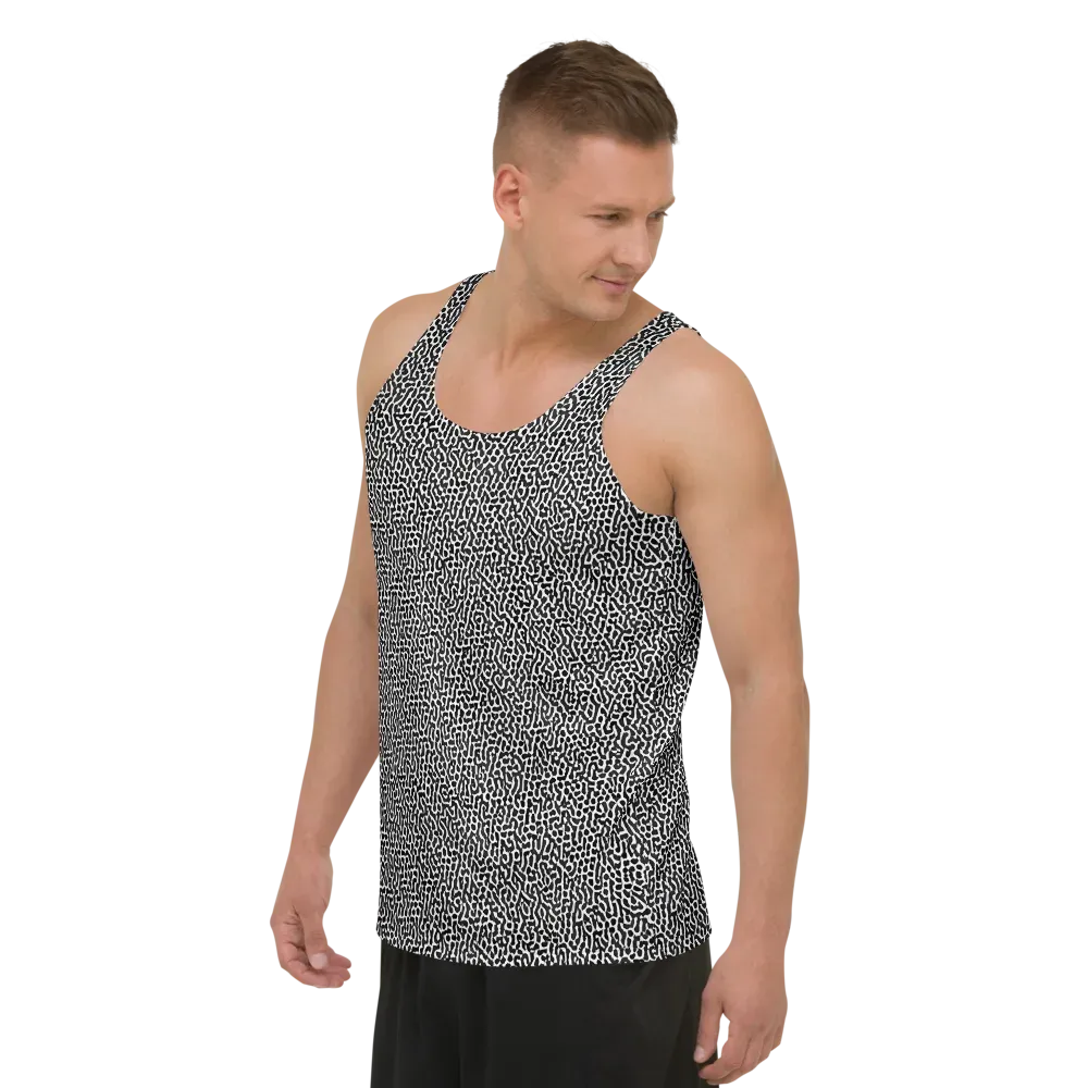 Noir Cellscape on Men's Tank Top — Left Front