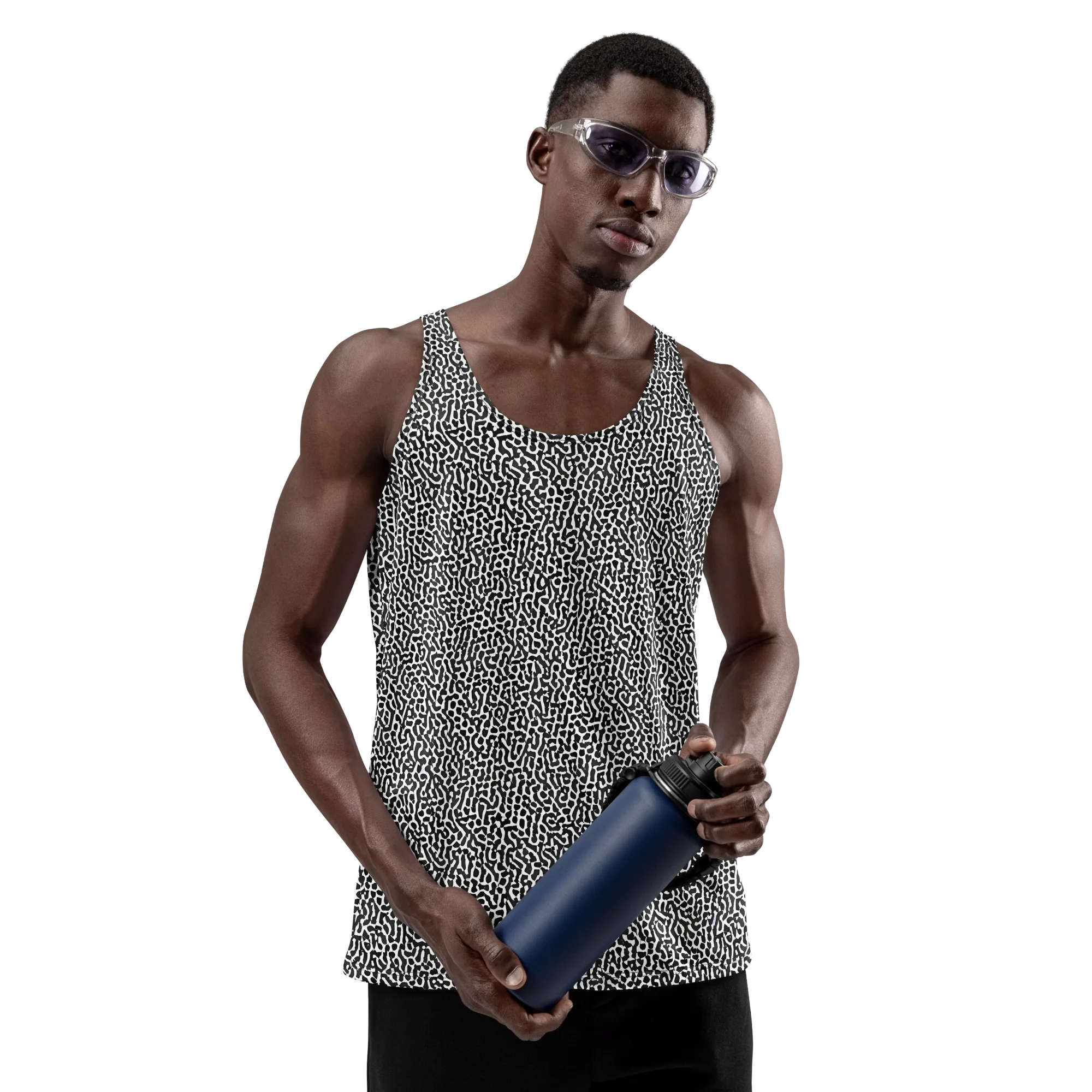Noir Cellscape on Men's Tank Top — Front