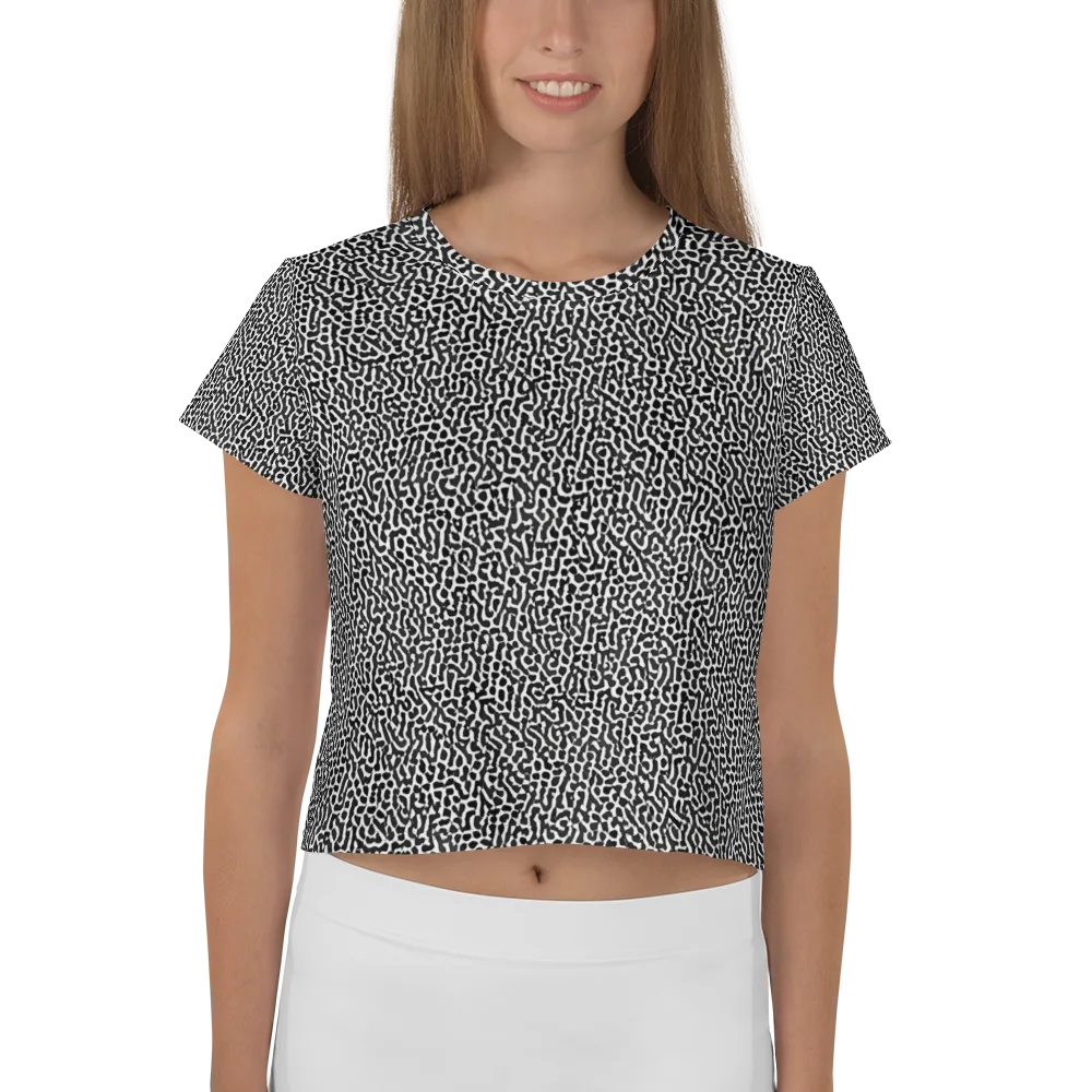 Noir Cellscape on Crop Tee — Front