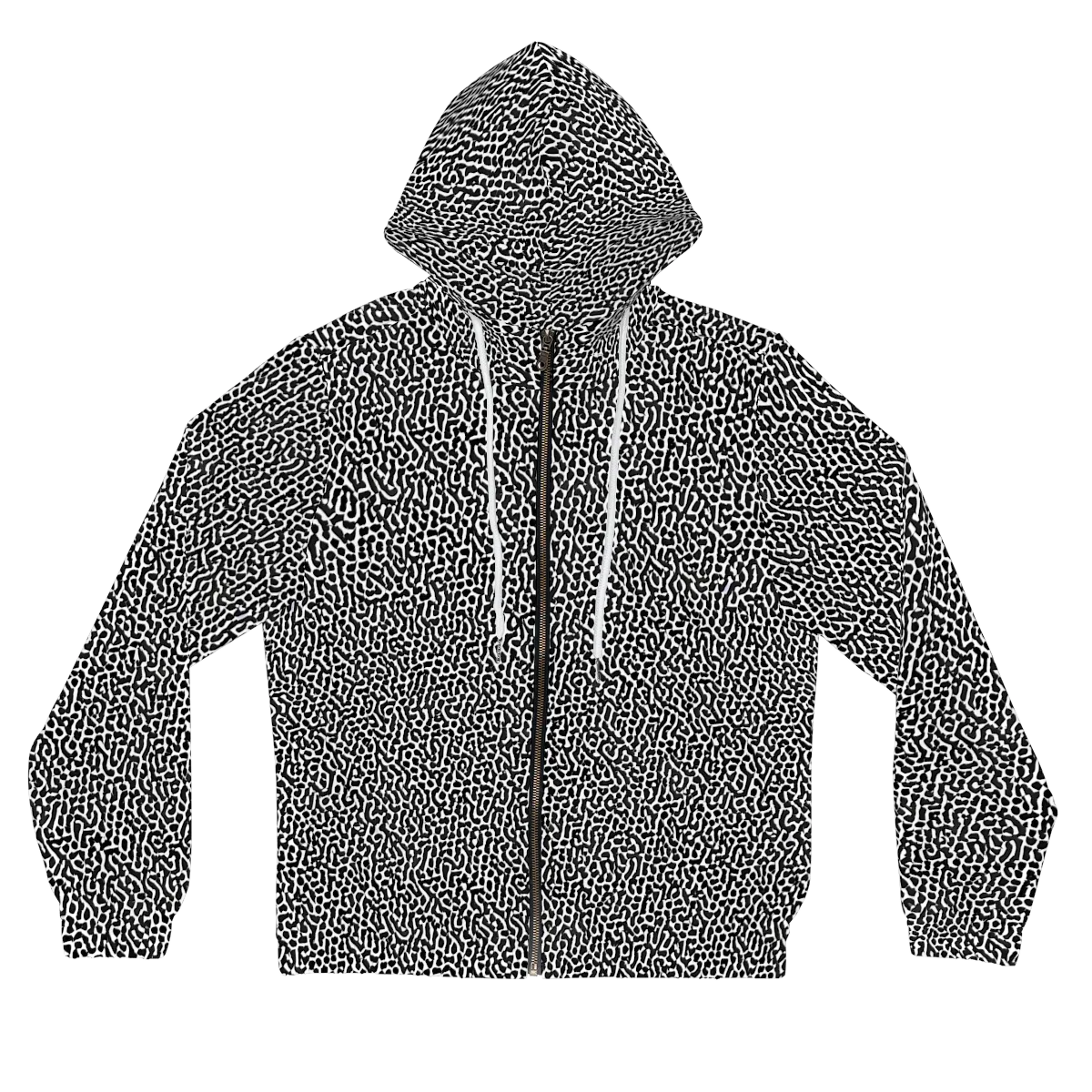 Noir Cellscape on Women's Full-Zip Hoodie — Front