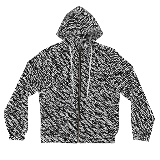 Noir Cellscape on a Women's Full-Zip Hoodie
