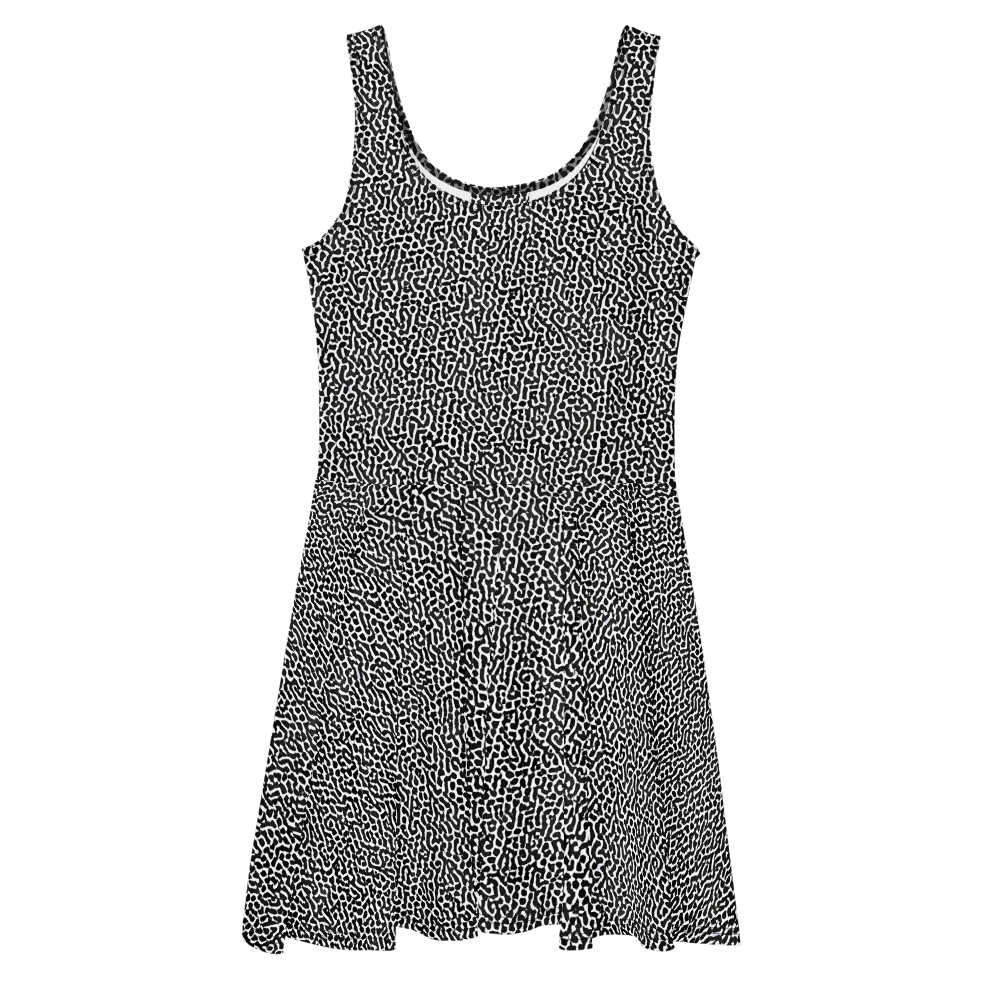 Noir Cellscape on Skater Dress — Front