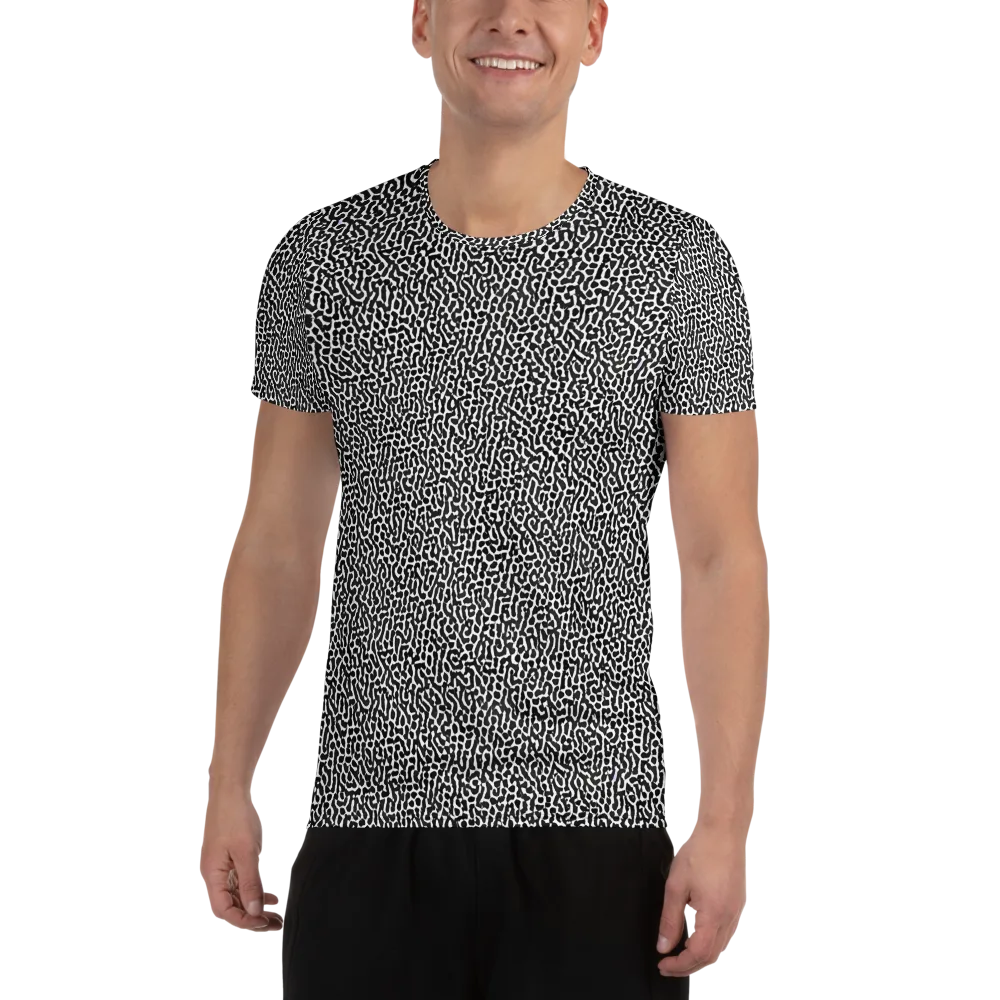 Noir Cellscape on Men's Athletic T-Shirt — Front