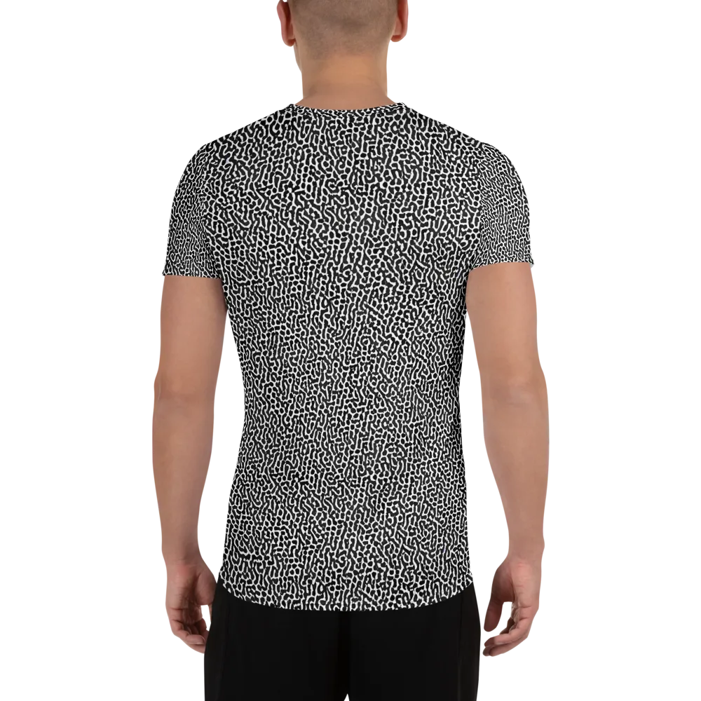 Noir Cellscape on Men's Athletic T-Shirt — Back