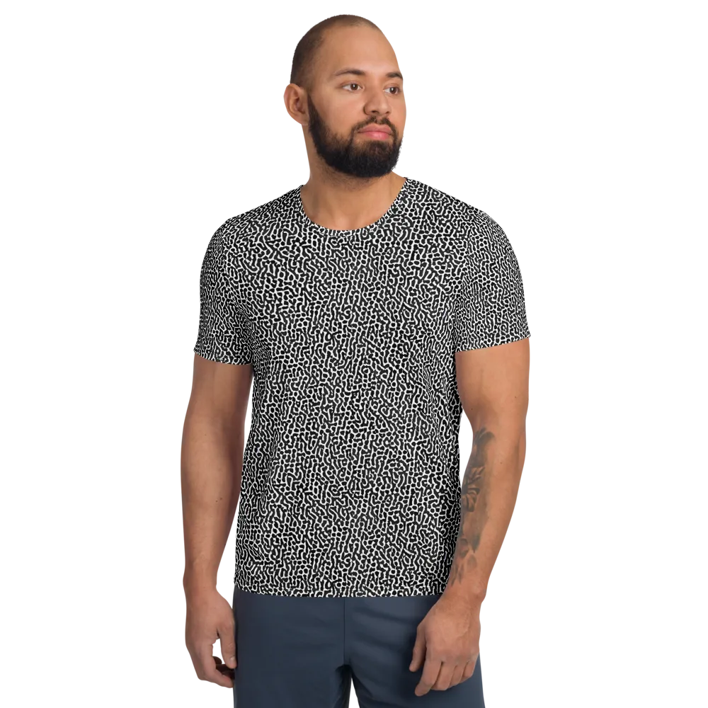 Noir Cellscape on Men's Athletic T-Shirt — Front