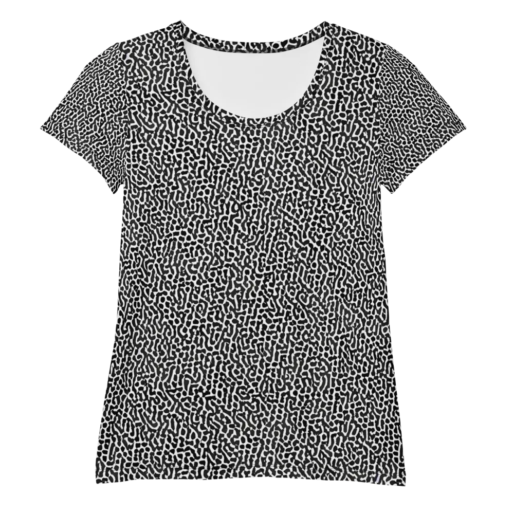 Noir Cellscape on Women's Athletic T-Shirt — Front