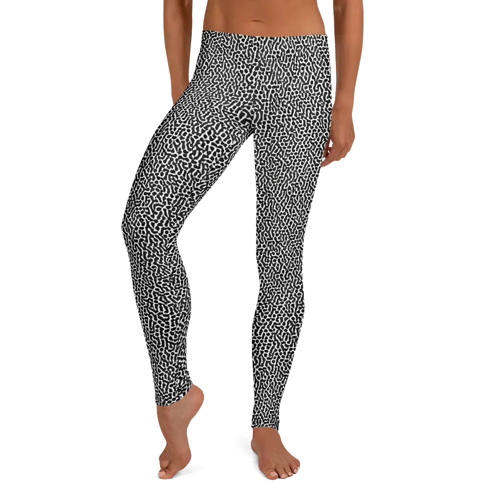 Noir Cellscape on Leggings — Front