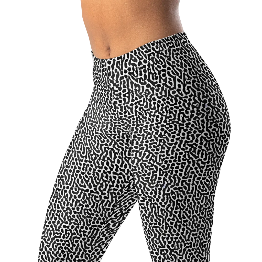 Noir Cellscape on Leggings — Left Front