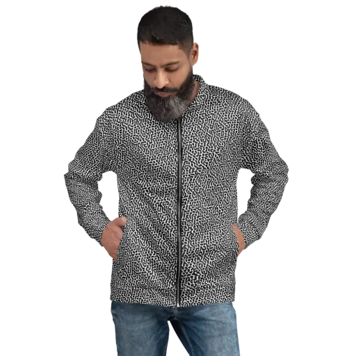 Noir Cellscape on a Bomber Jacket