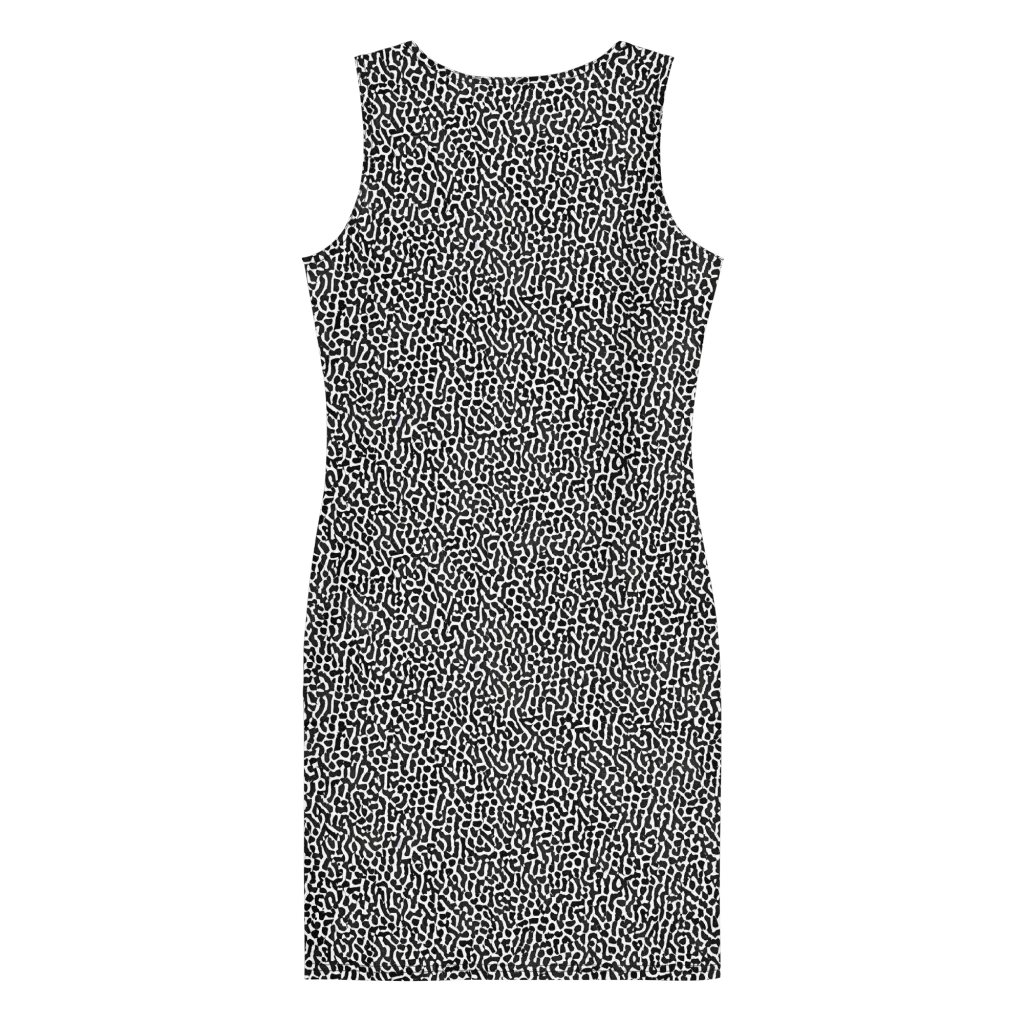 Noir Cellscape on Bodycon Dress — Back
