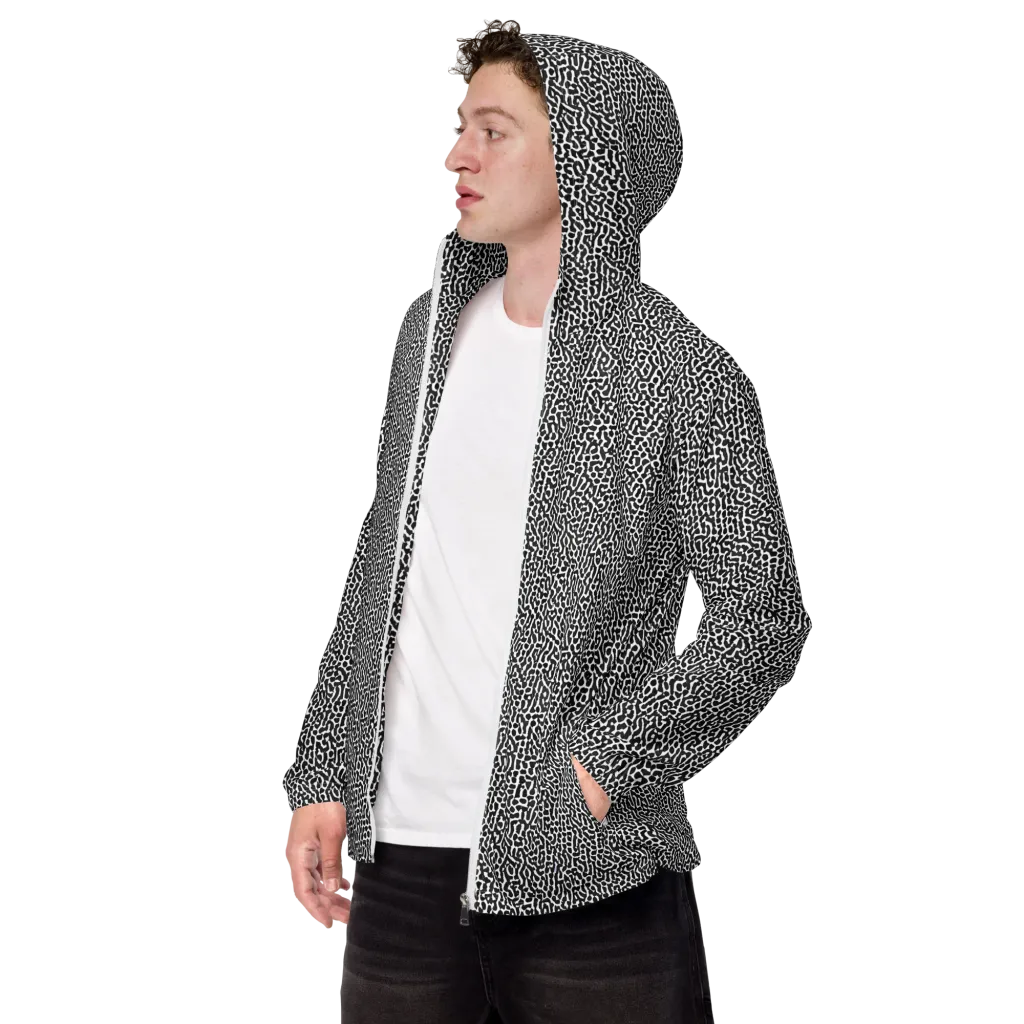 Noir Cellscape on Men's Windbreaker — Left Front