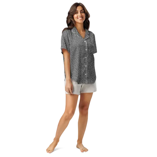 Noir Cellscape on a Women's Short Sleeve Pajama Top