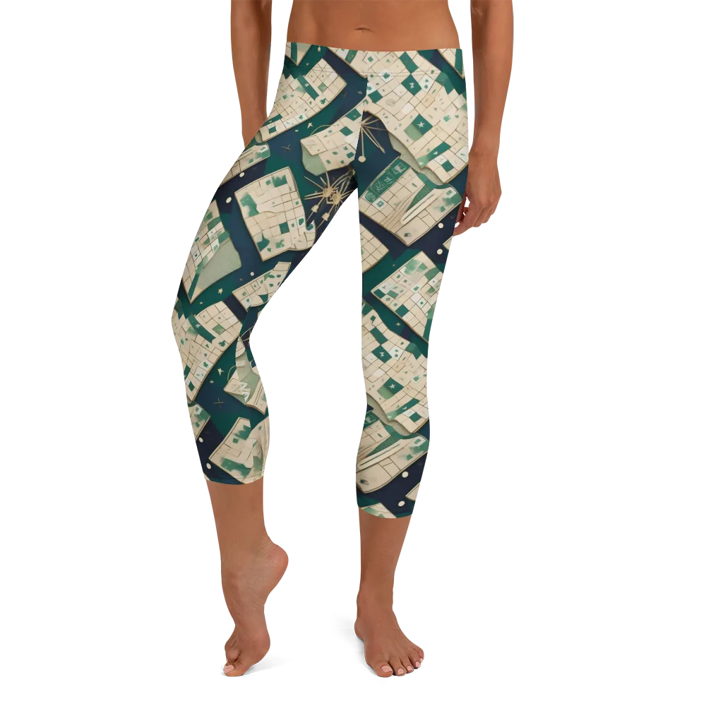 Celestial Cartography on Capri Leggings — Front