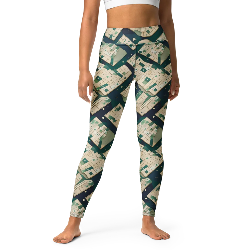 Celestial Cartography on Yoga Leggings — Front