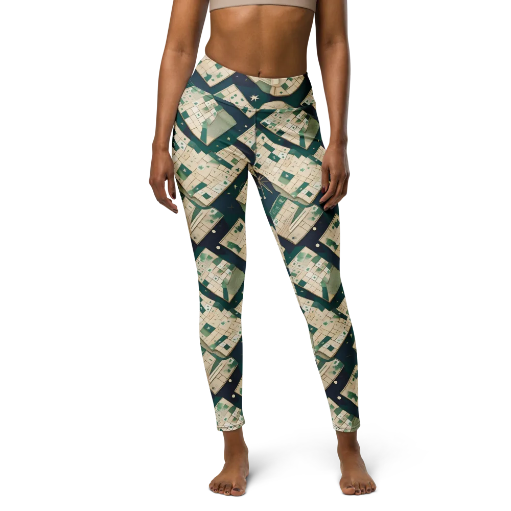 Celestial Cartography on Yoga Leggings — Front