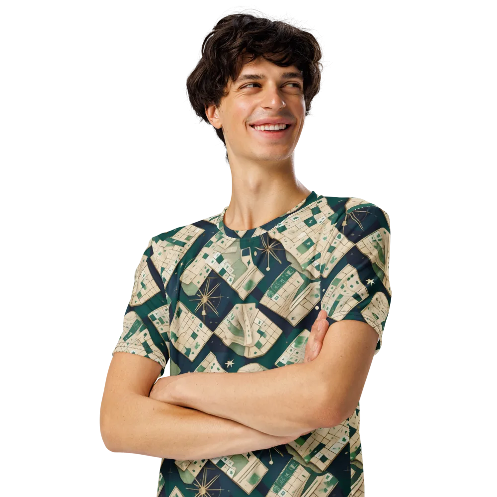 Celestial Cartography on Men's Crew Neck T-Shirt — Left Front