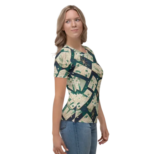 Celestial Cartography on a Women's Crew Neck T-Shirt