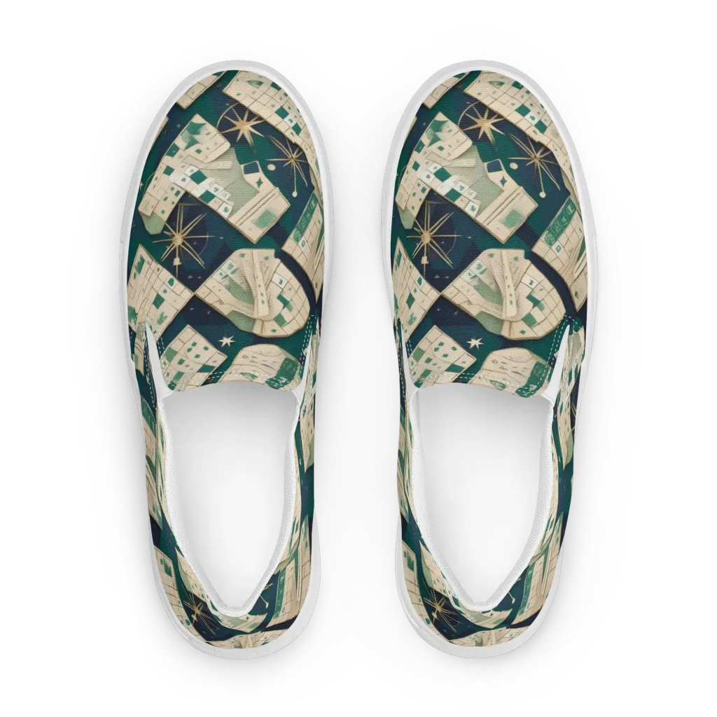 Celestial Cartography on Men's Slip-On Canvas Shoes — Front