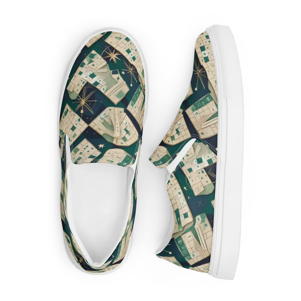 Celestial Cartography on Men's Slip-On Canvas Shoes — Front
