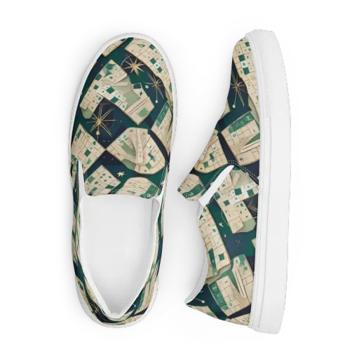 Celestial Cartography on a Men's Slip-On Canvas Shoes