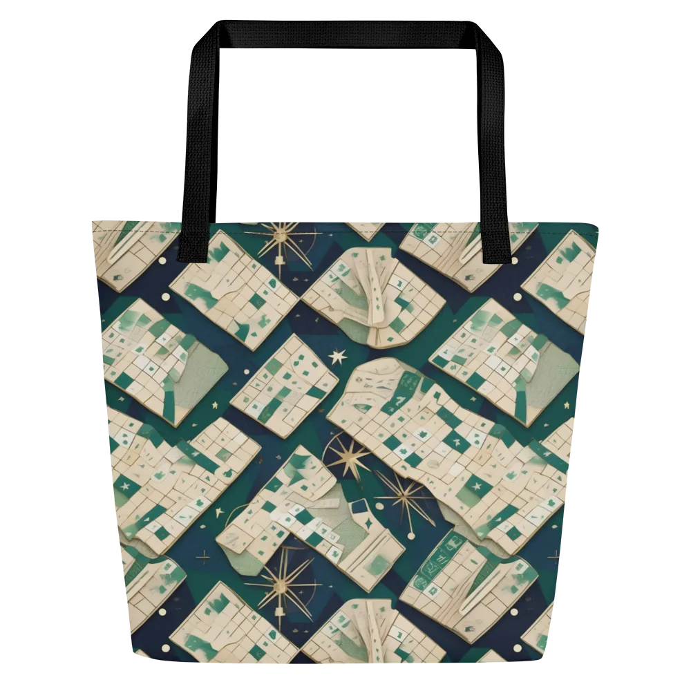 Celestial Cartography on Large Tote Bag W/ Pocket — Front