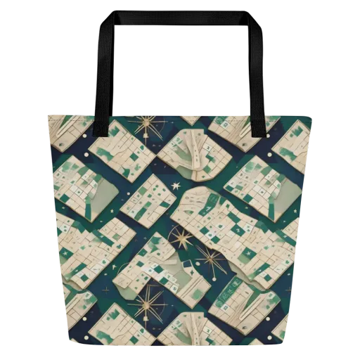 Celestial Cartography on a Large Tote Bag W/ Pocket