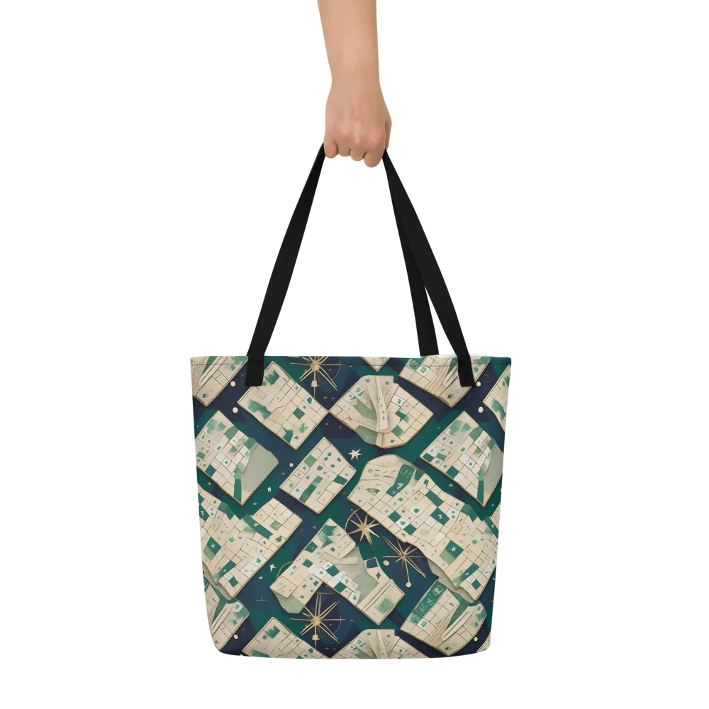 Celestial Cartography on Large Tote Bag W/ Pocket — Front